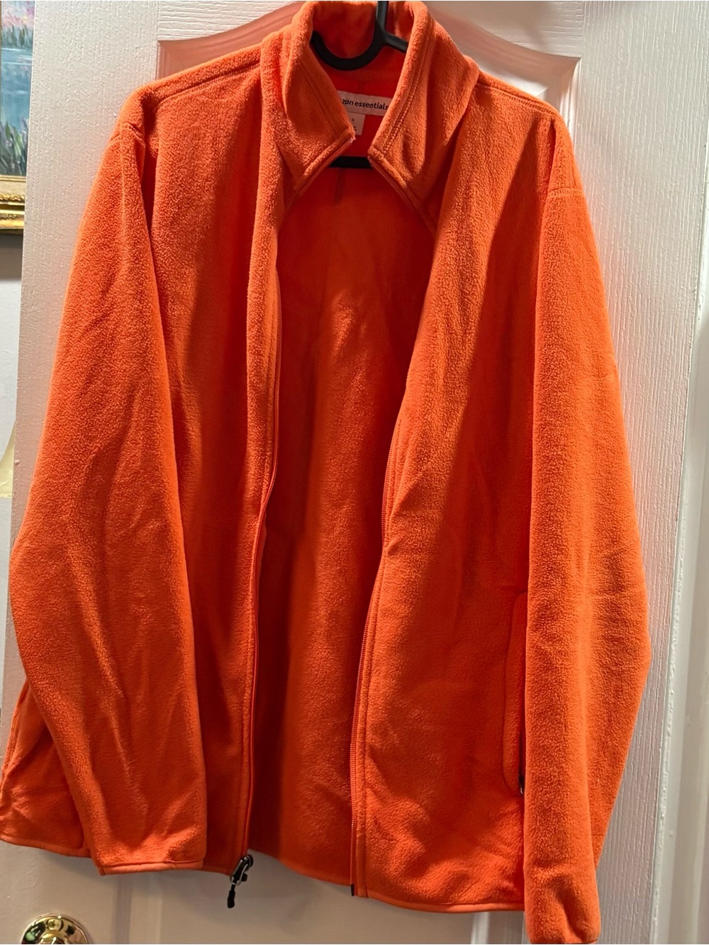 Amazon Essentials Men's Bright Orange Fleece Performance Jacket